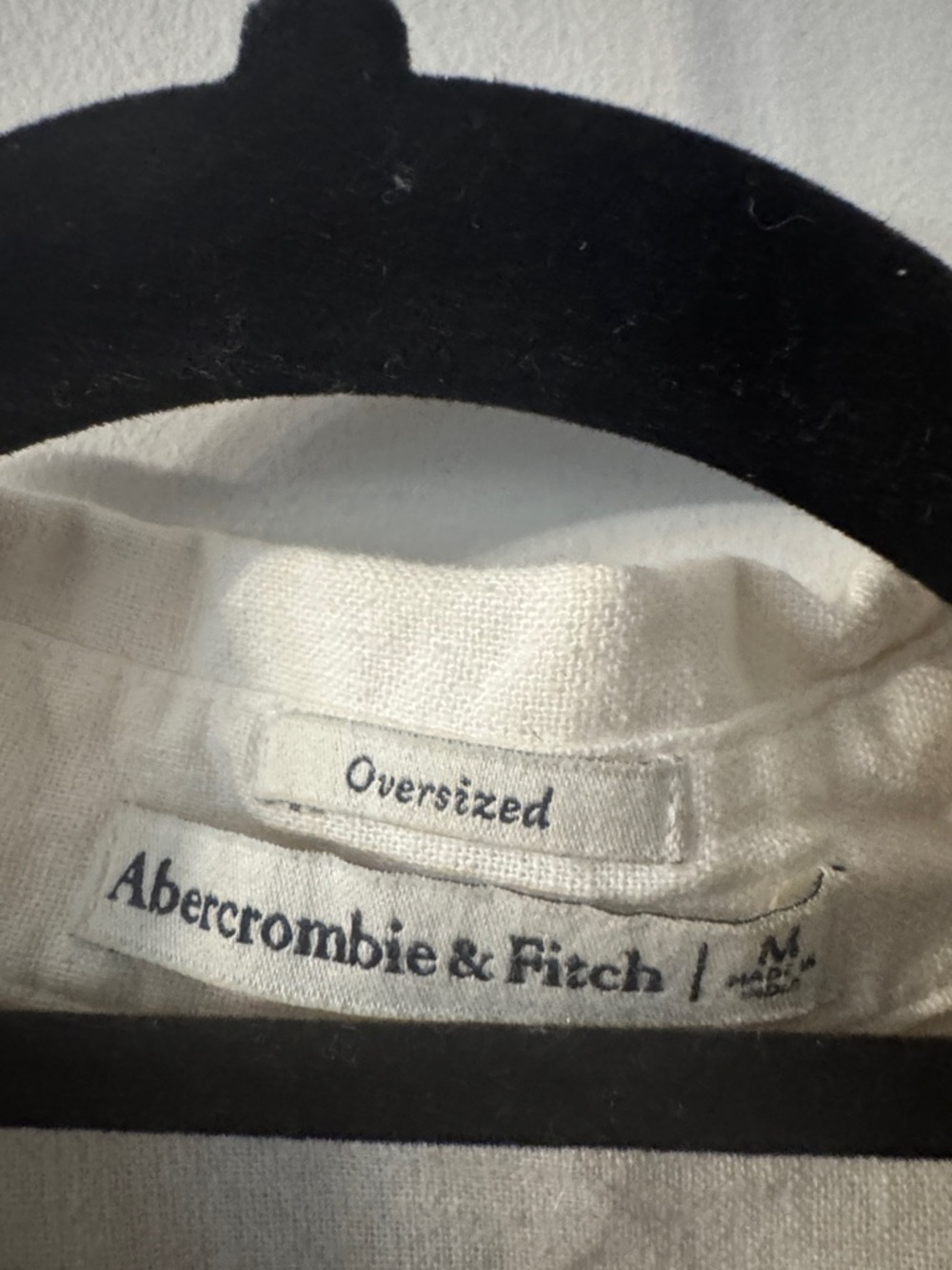 Abercrombie & Fitch Oversized Linen Blend Button Front Shirt - Picture 3 of 6